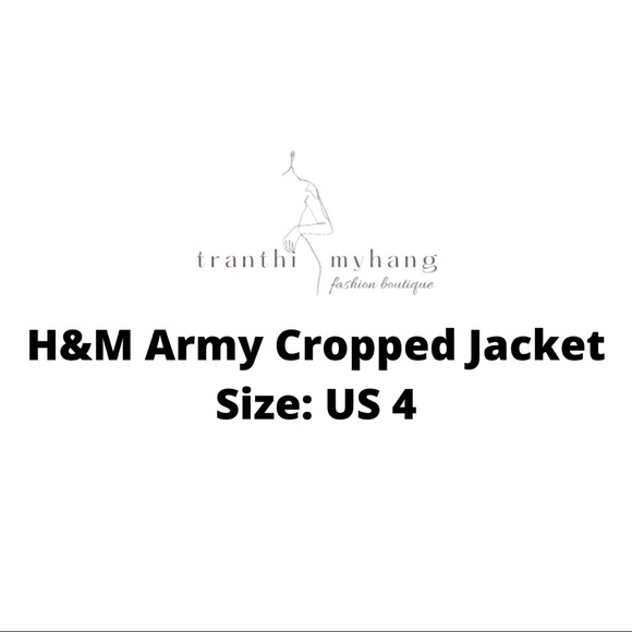 H&M Jackets & Coats Hm Camo Cropped Jacket Army Green Military
